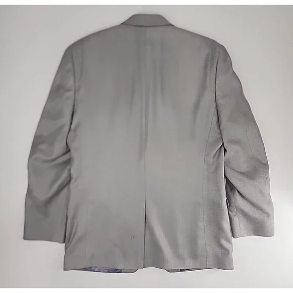Chaps 40R | Solid Light Gray Sport Coat Blazer Jacket Minimalist Modern Dapper - Picture 6 of 8